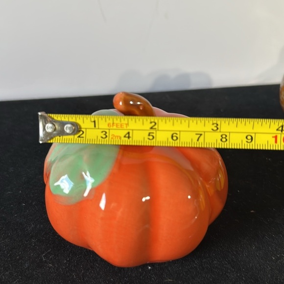 Vibrant Mini Orange Ceramic Pumpkin 3 Inches - Picture 2 of 5